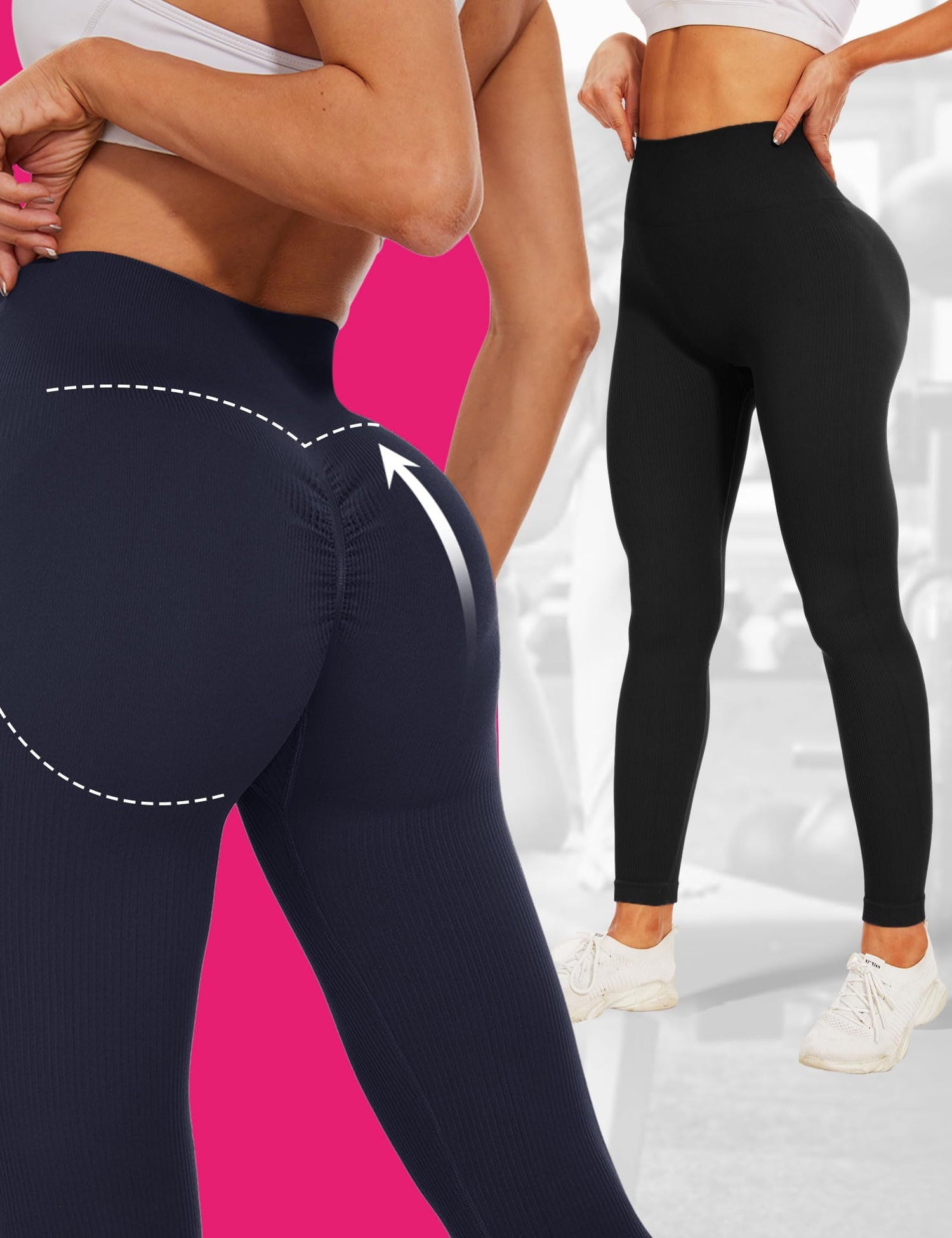 Leggings - Cropped High-waisted Seamless Solid Color